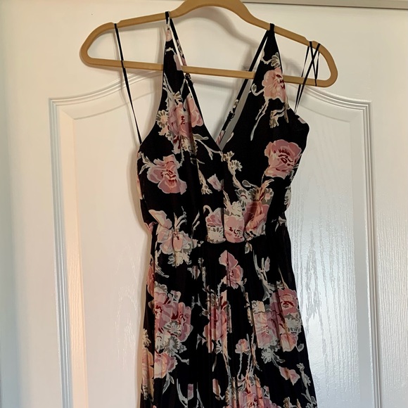 knee length dresses for ladies Dani Floral Strappy Relaxed Midi Dress main image 1